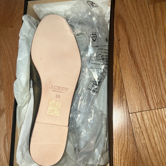 NIB-6.5 -J. Crew Block Metallic Suede Loafers - Picture 2 of 3